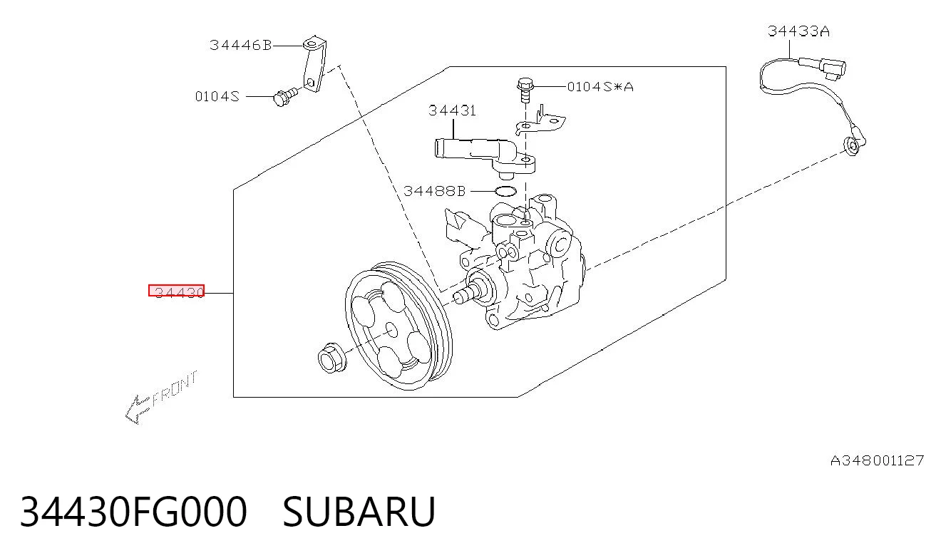 Насос гідропідсилювача керма Subaru Forester III