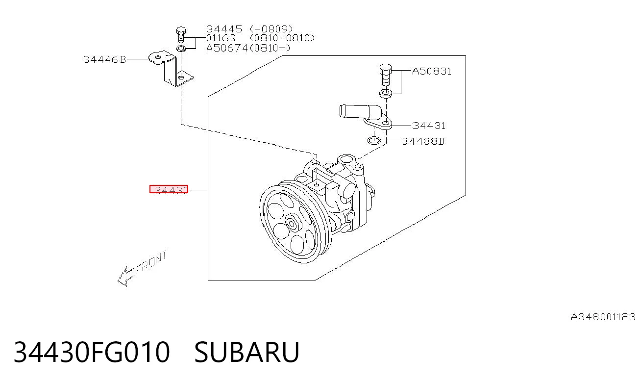 34430FG010 Subaru Насос гідропідсилювача