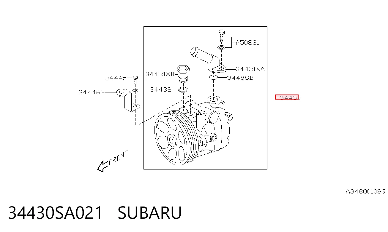 34430SA021 Subaru Насос гідропідсилювача