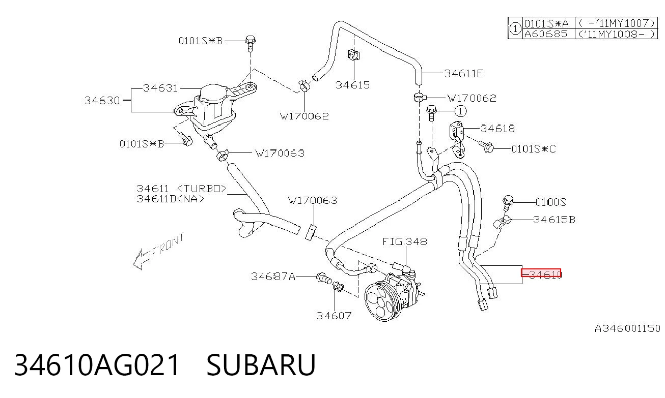 34610AG021 Subaru 