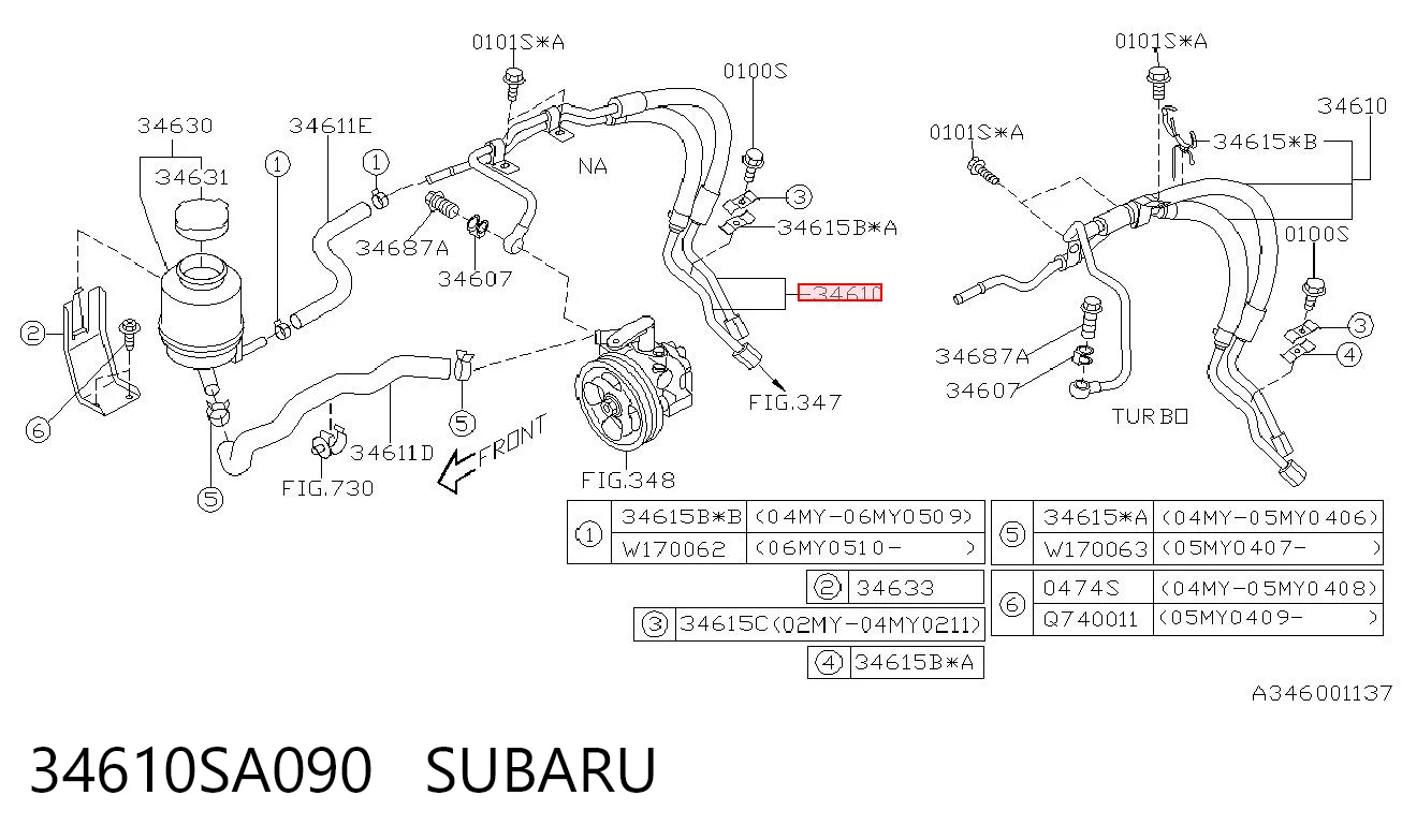 34610SA090 Subaru 