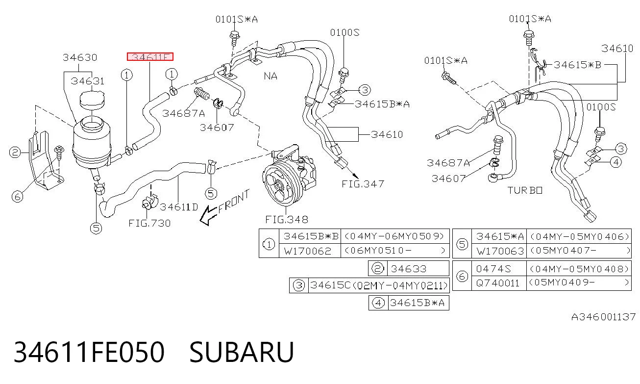 34611FE050 Subaru 