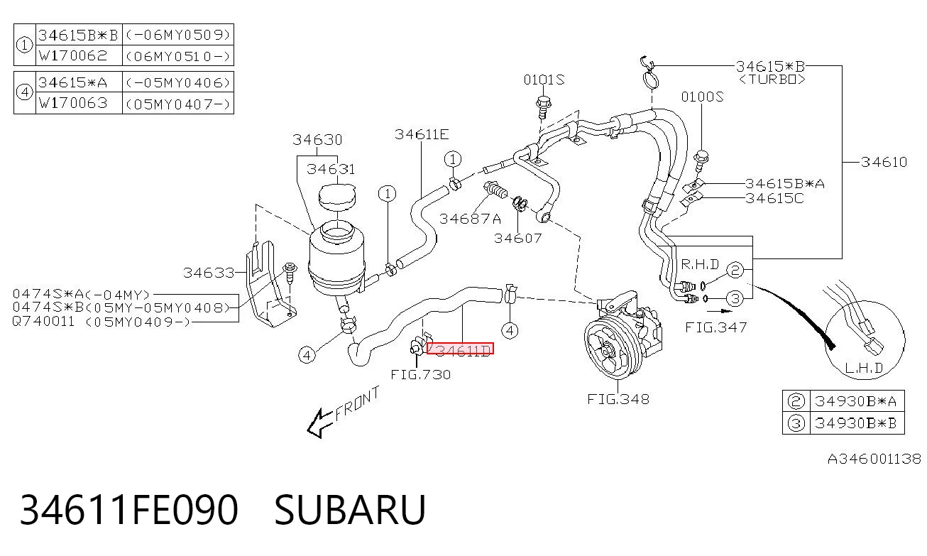 34611FE090 Subaru 