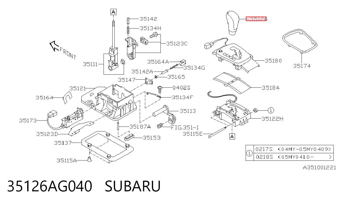 35126AG040 Subaru 