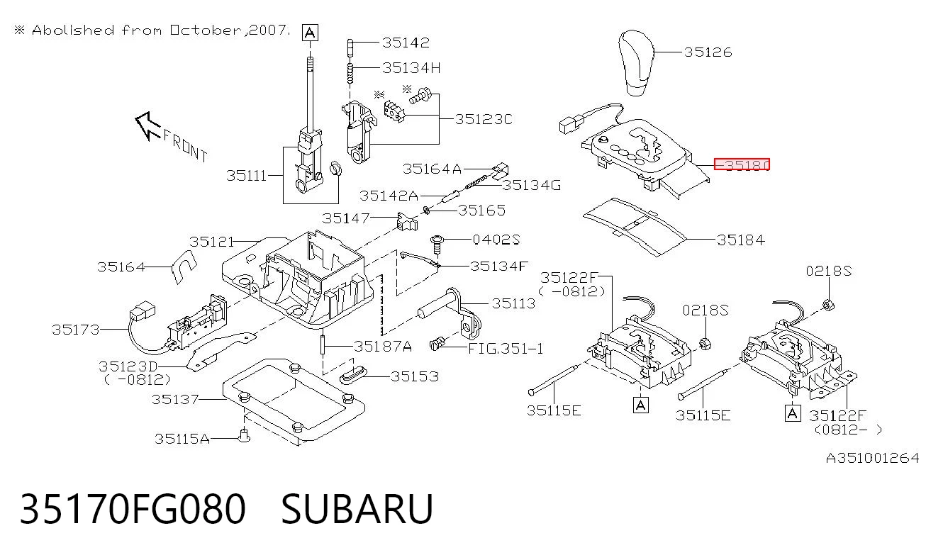 35170FG080 Subaru 