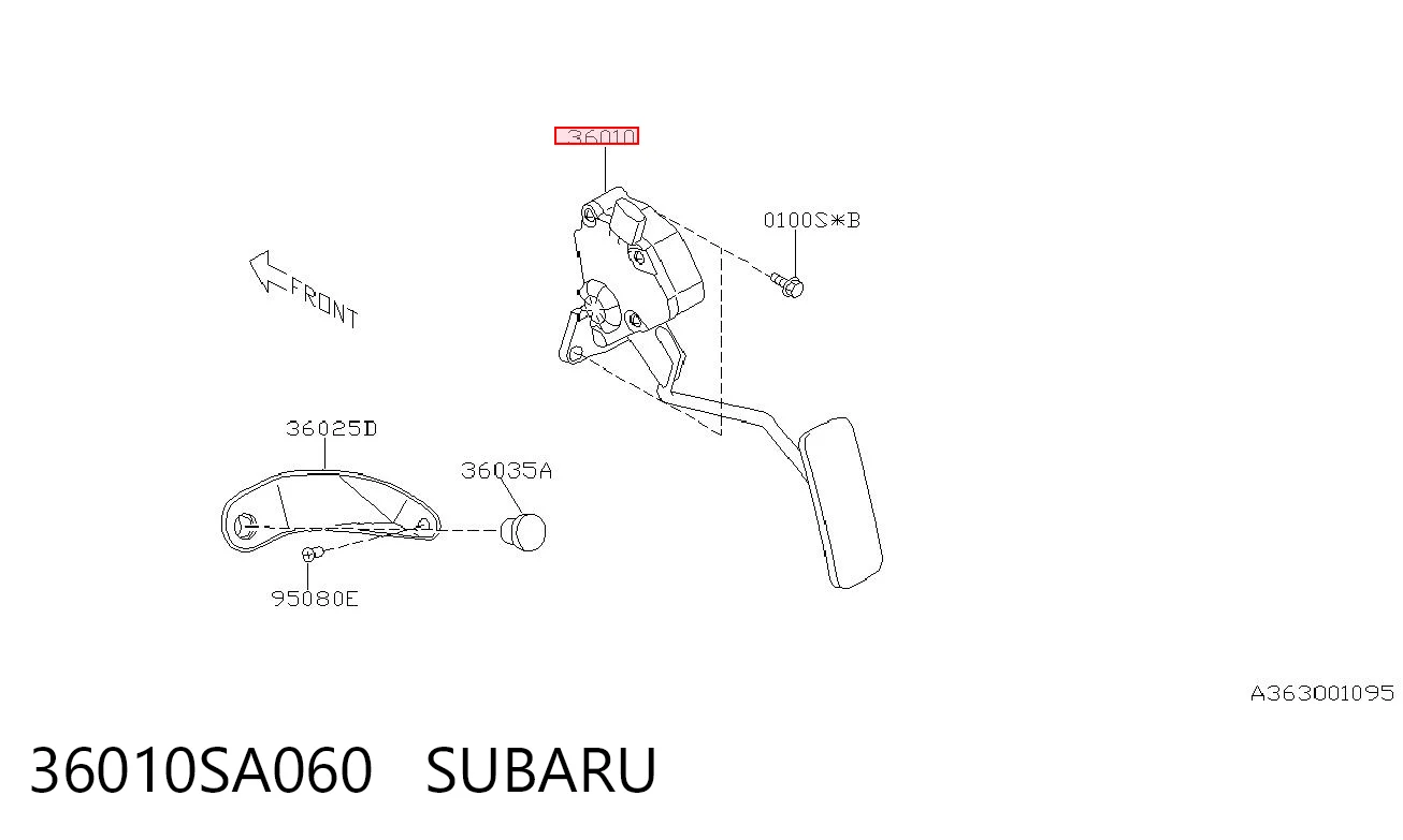 36010SA060 Subaru Педаль газу (акселератора)