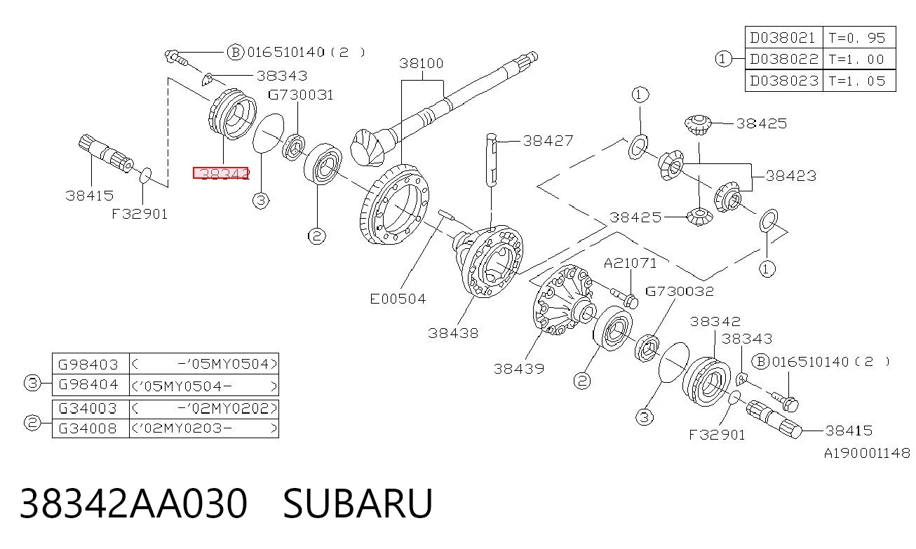 38342AA030 Subaru 