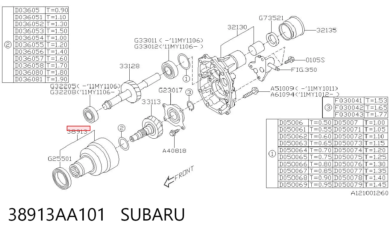 38913AA101 Subaru Муфта блокавання диференціалу КПП