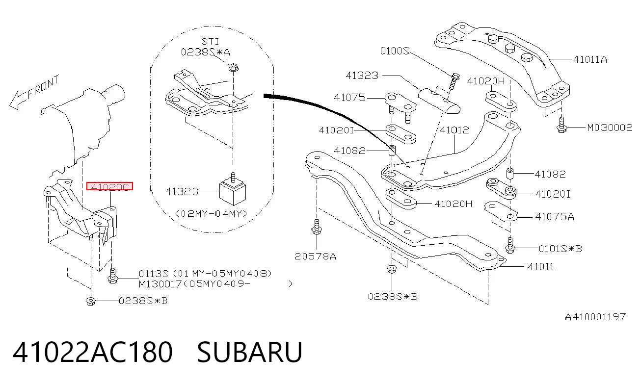 Задня подушка двигуна на Subaru Legacy II BD, BG