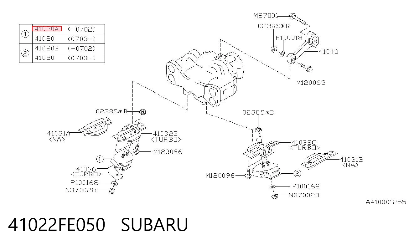 41022FE050 Subaru Подушка (опора) двигуна, ліва/права