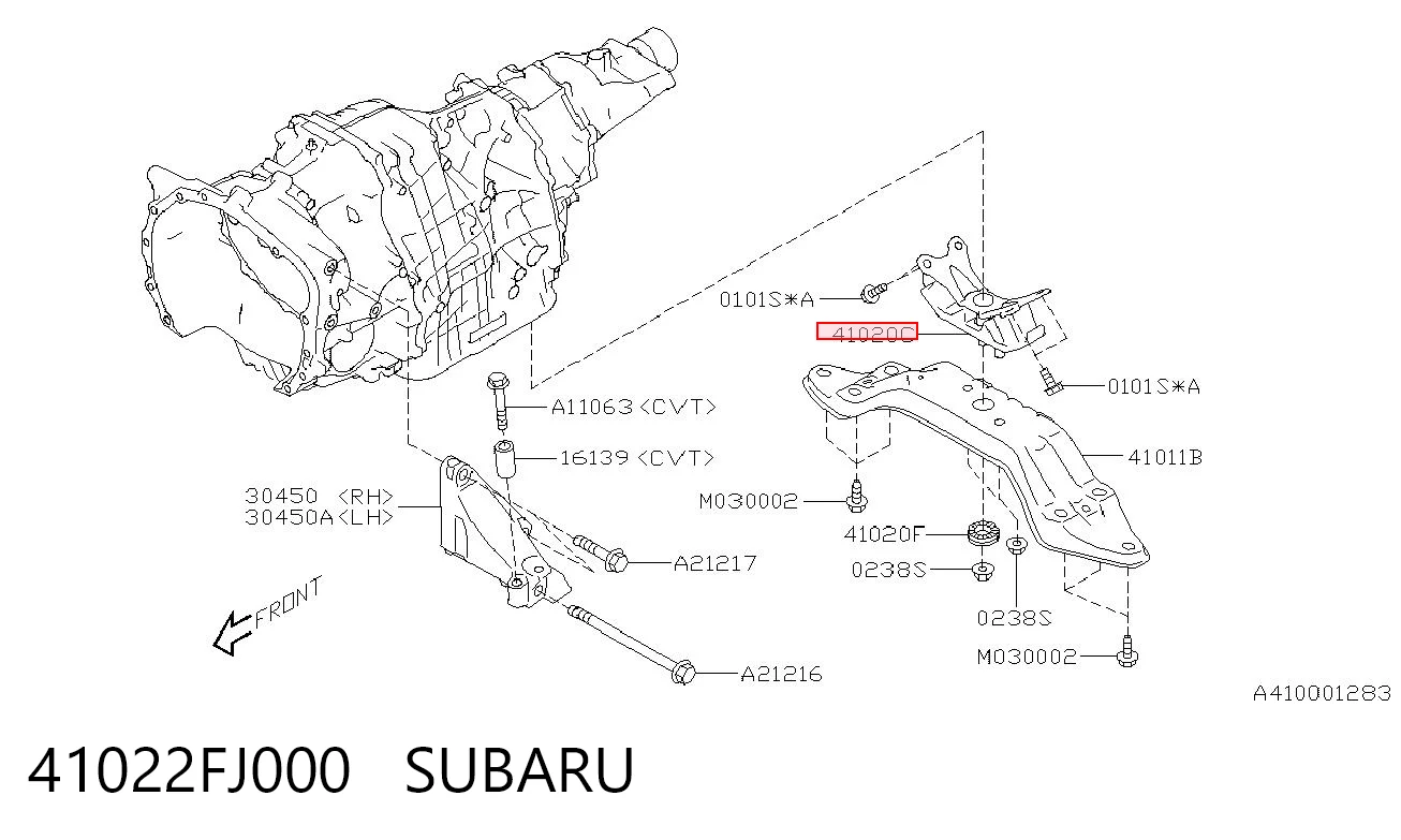 41022FJ000 Subaru Опора кпп