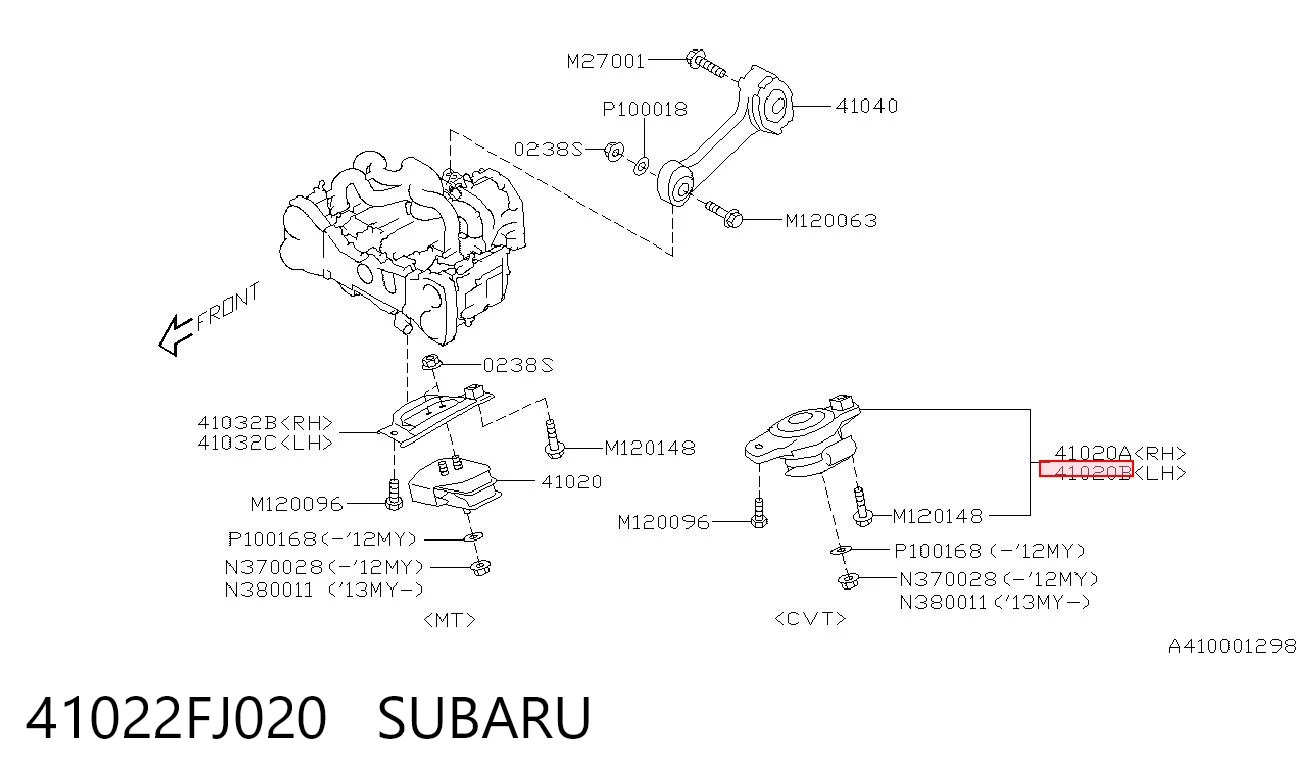 41022FJ020 Subaru 