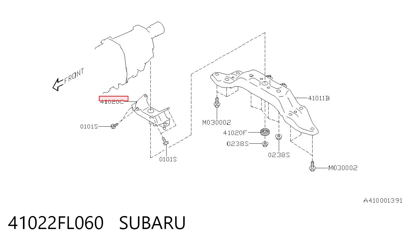 41022FL060 Subaru Опора кпп