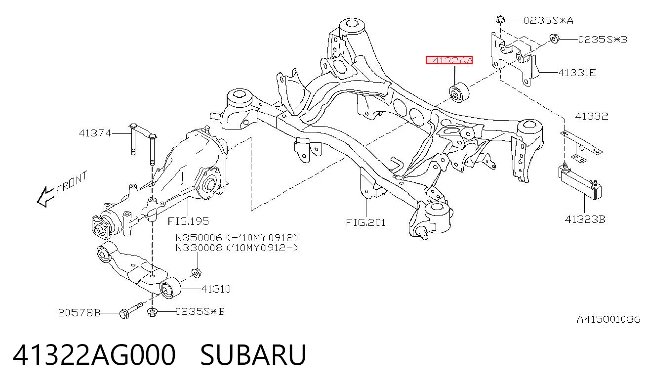 41322AG000 Subaru Сайлентблок балки моста