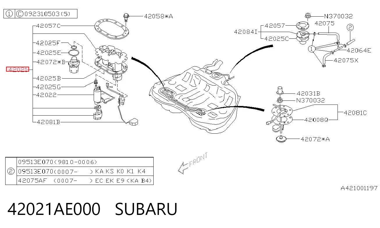 42021AE000 Subaru Електробензонасос