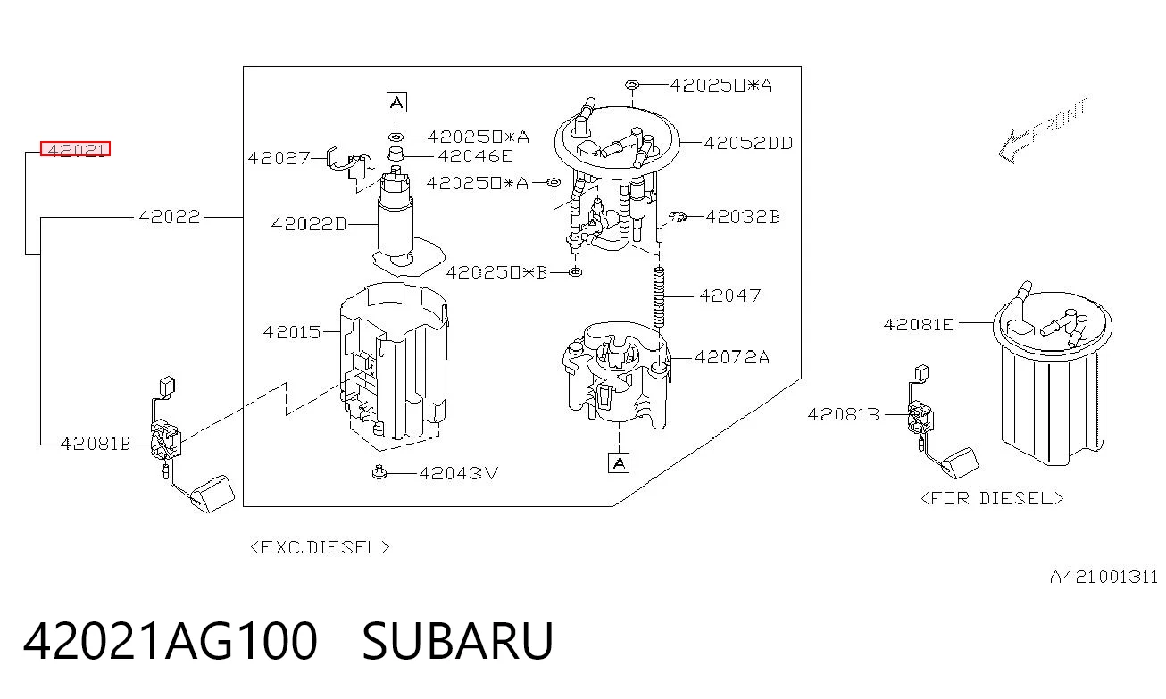 Електробензонасос на Subaru Legacy IV B13