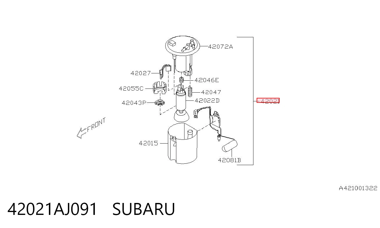 42021AJ091 Subaru Електробензонасос