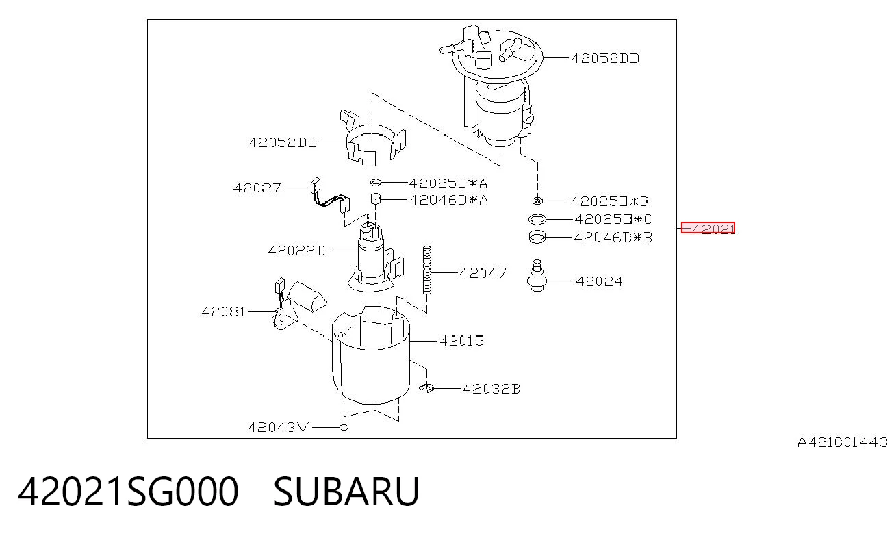 42021SG000 Subaru Електробензонасос