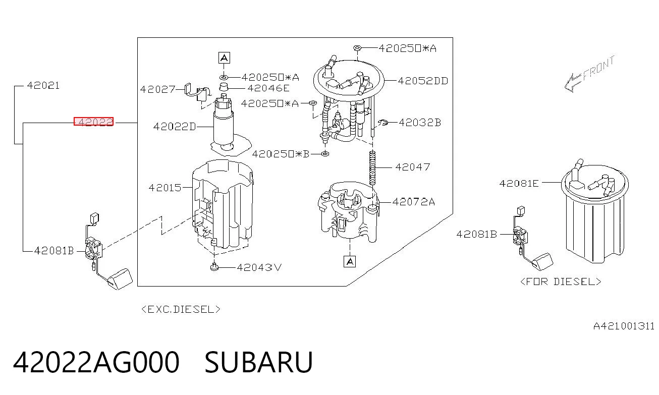  Насос паливний електричний Subaru Legacy 4
