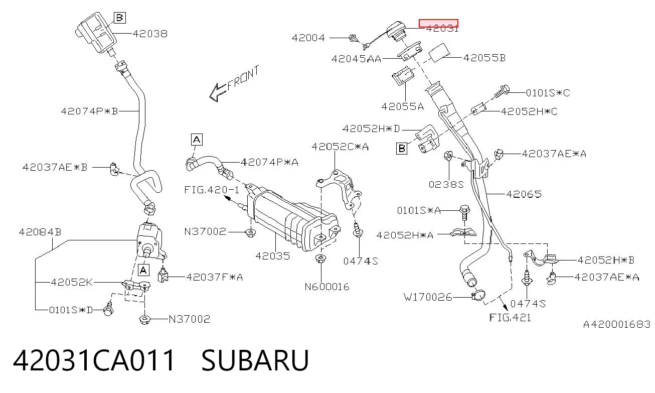 42031CA011 Subaru Кришка / пробка бензобака