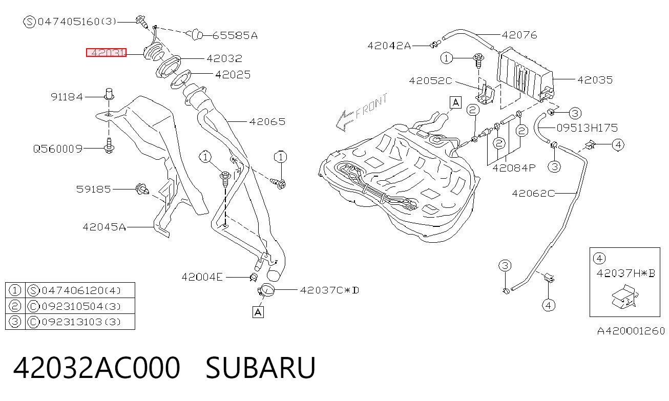 42032AC000 Subaru Кришка / пробка бензобака