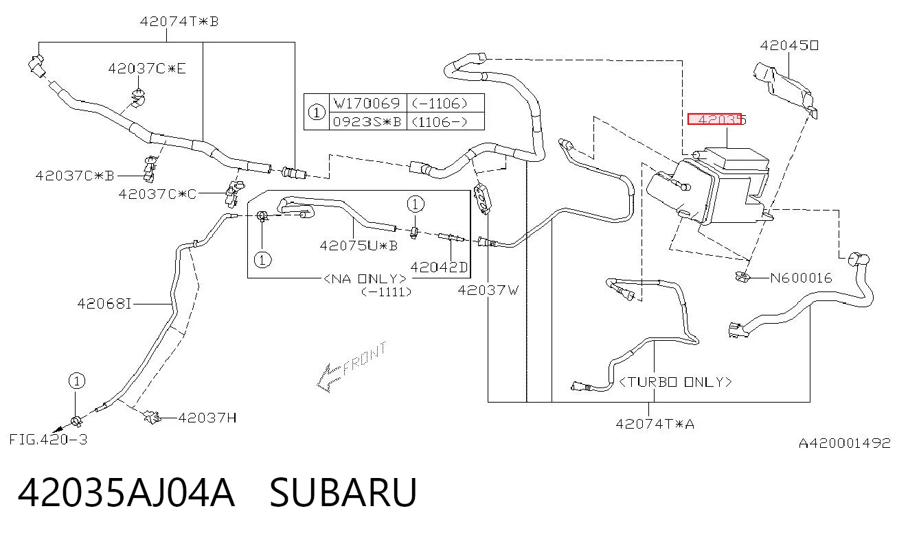 42035AJ04A Subaru Абсорбер
