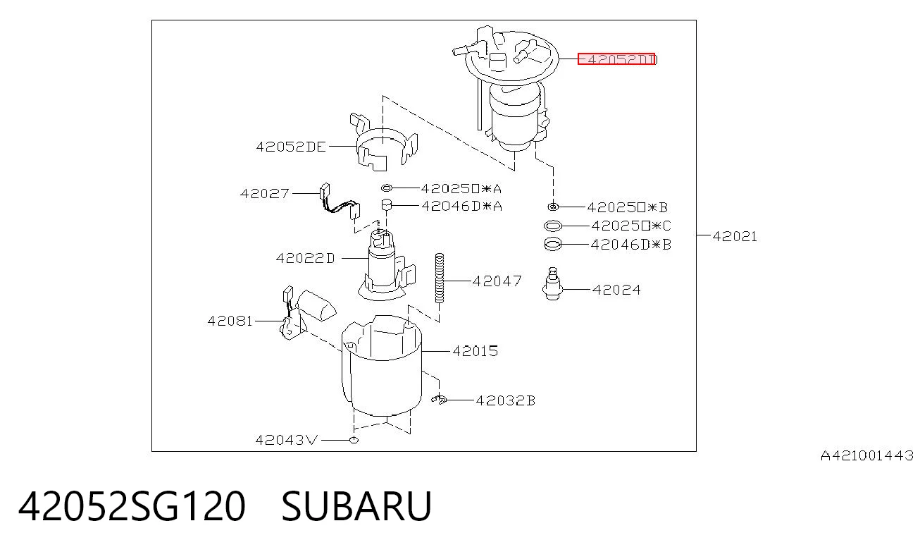 Фільтр палива на Subaru Forester IV S13, SJ