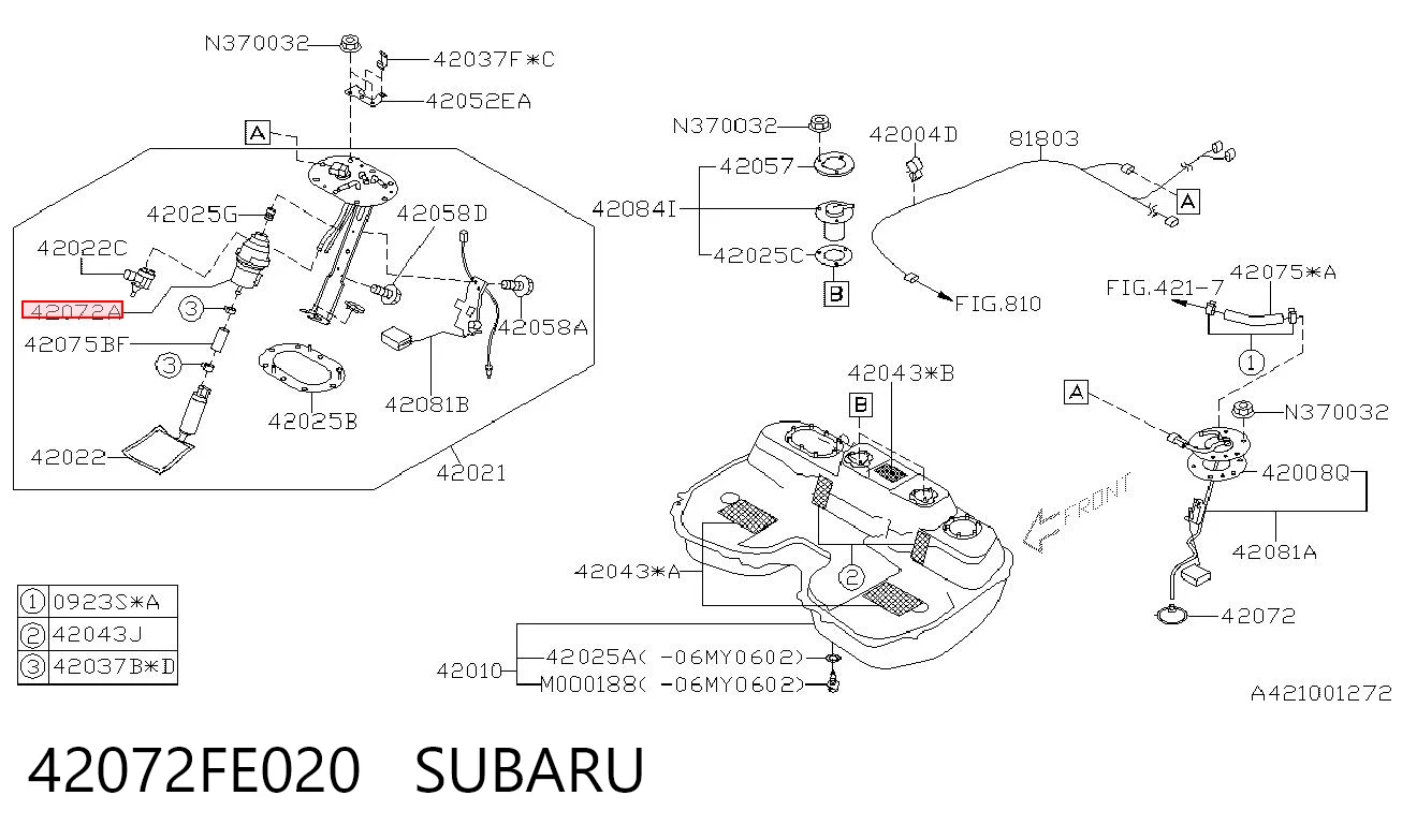 42072FE020 Subaru Фільтр палива