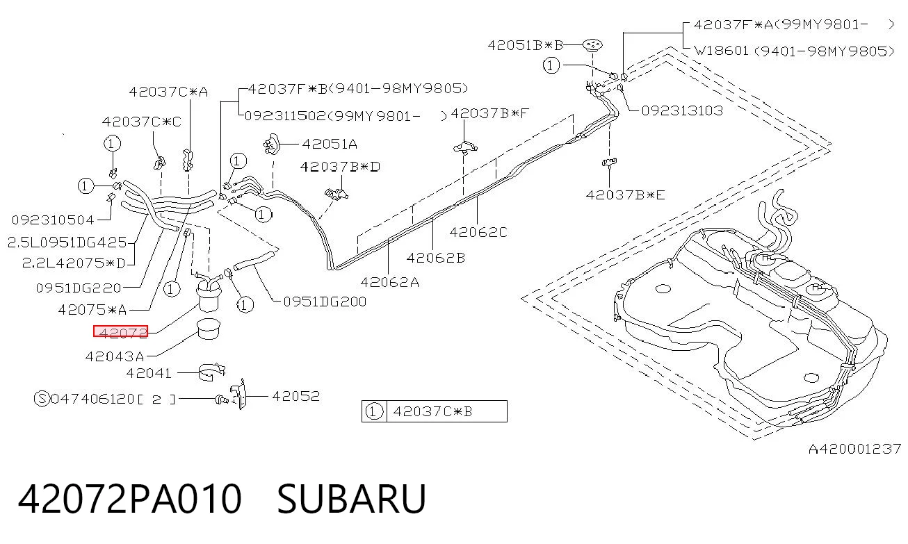 42072PA010 Subaru Фільтр палива