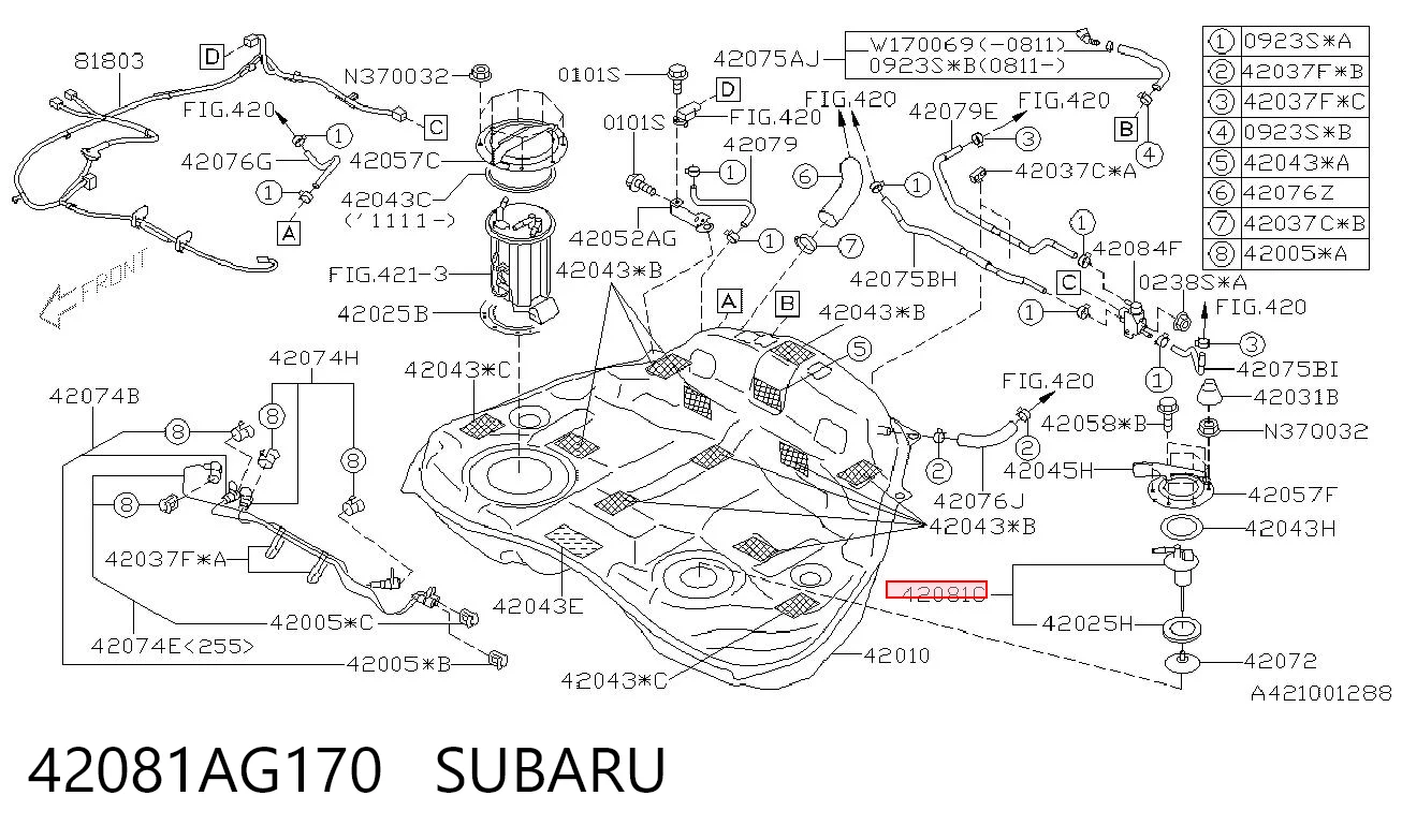 Датчик бензобака на Subaru Impreza III GH