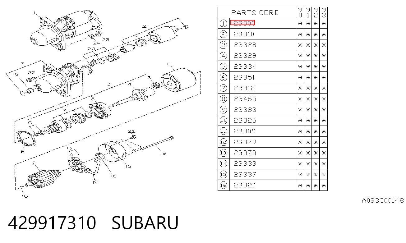 429917310 Subaru Стартер двигуна
