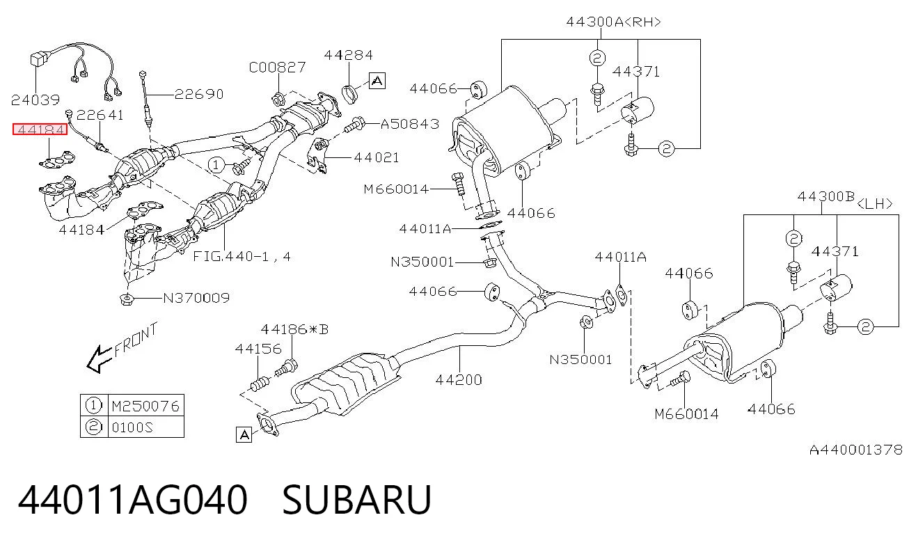 44011AG040 Subaru Прокладка штанів