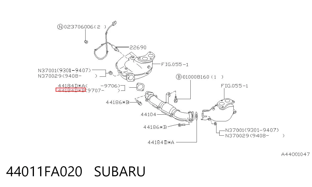 44011FA020 Subaru Прокладка штанів