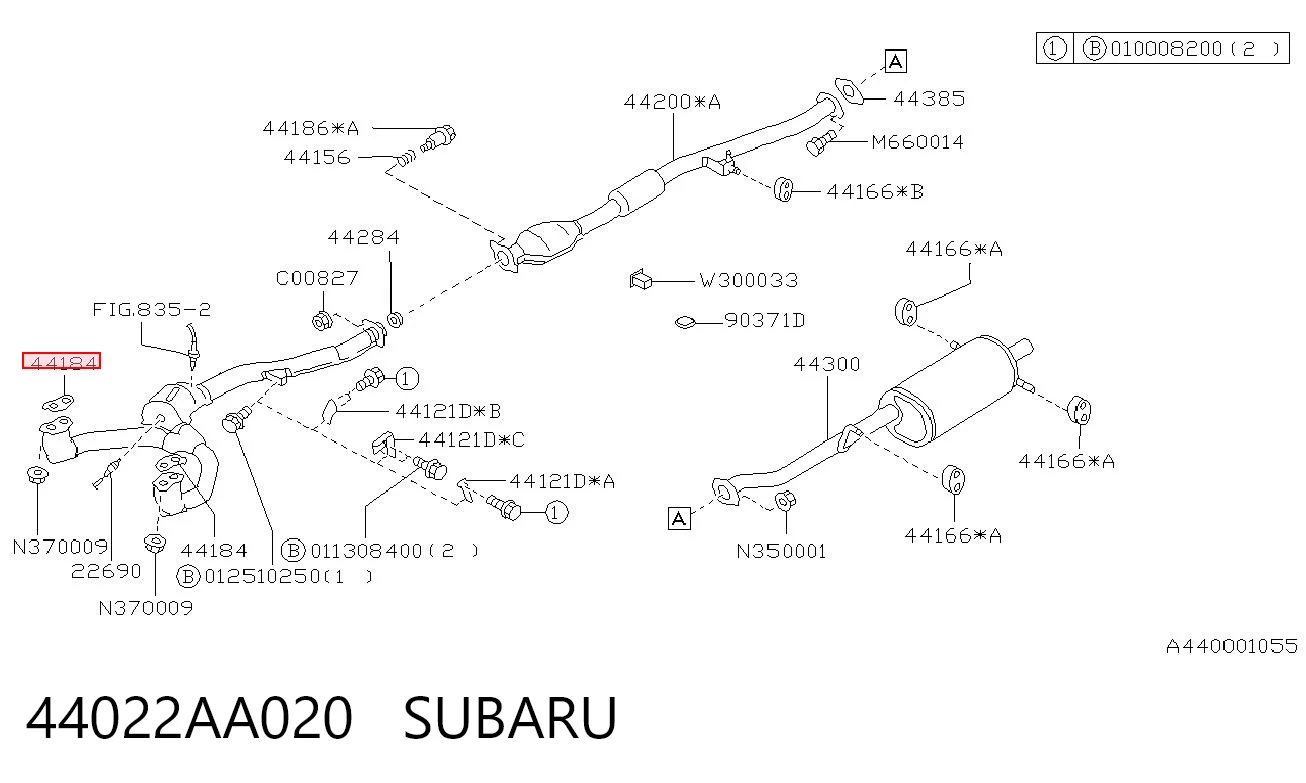 44022AA020 Subaru Прокладка випускного колектора