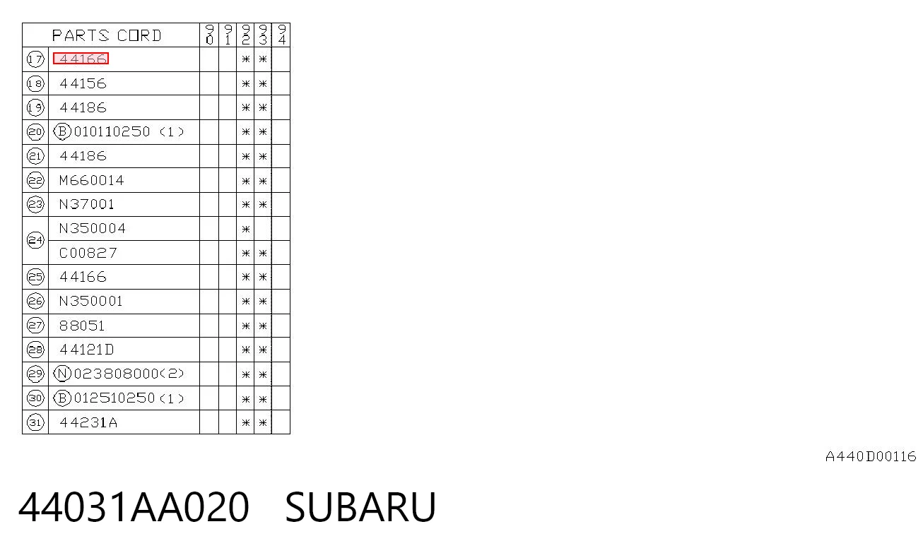 44031AA020 Subaru Кронштейн кріплення глушника