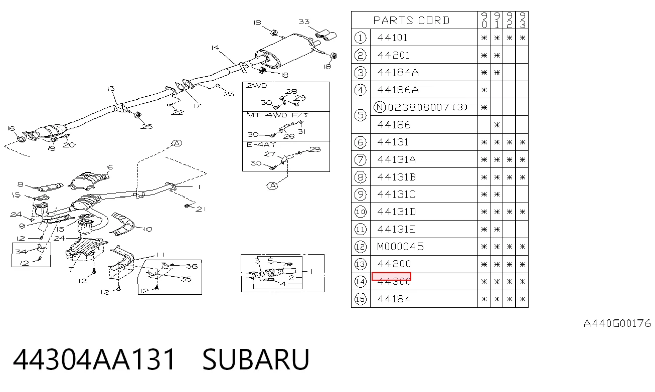 Глушник, задня частина на Subaru Legacy I BC