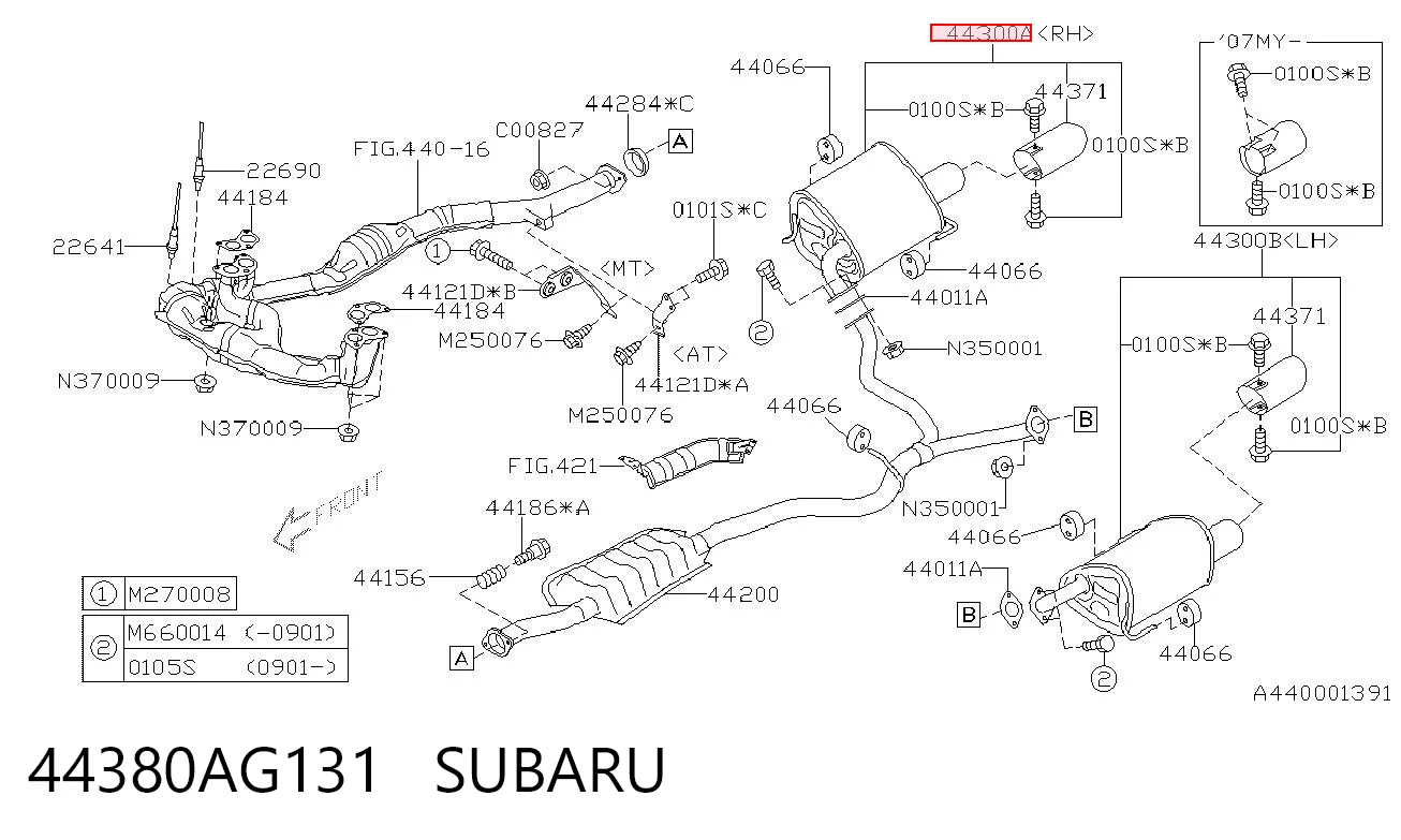 Глушник, задня частина Subaru Outback III