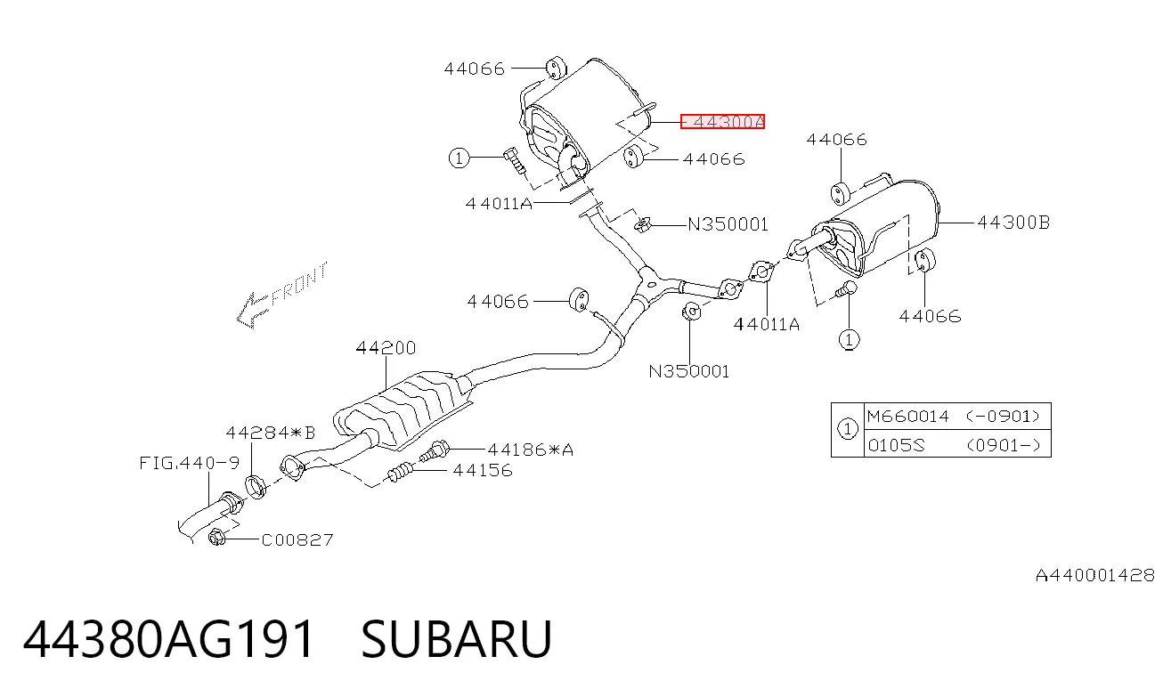Глушилка задня на Subaru Outback III B13, BP