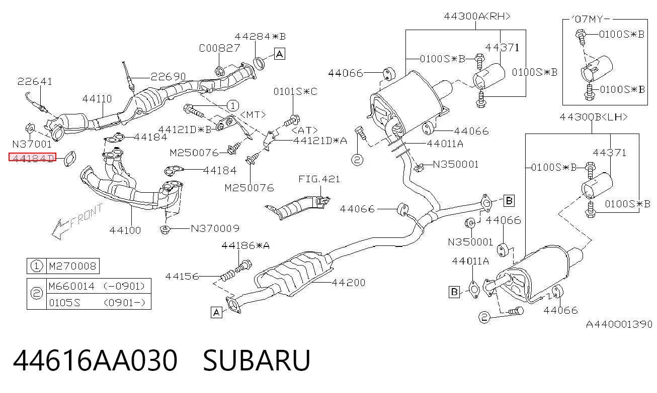 44616AA030 Subaru Прокладка штанів