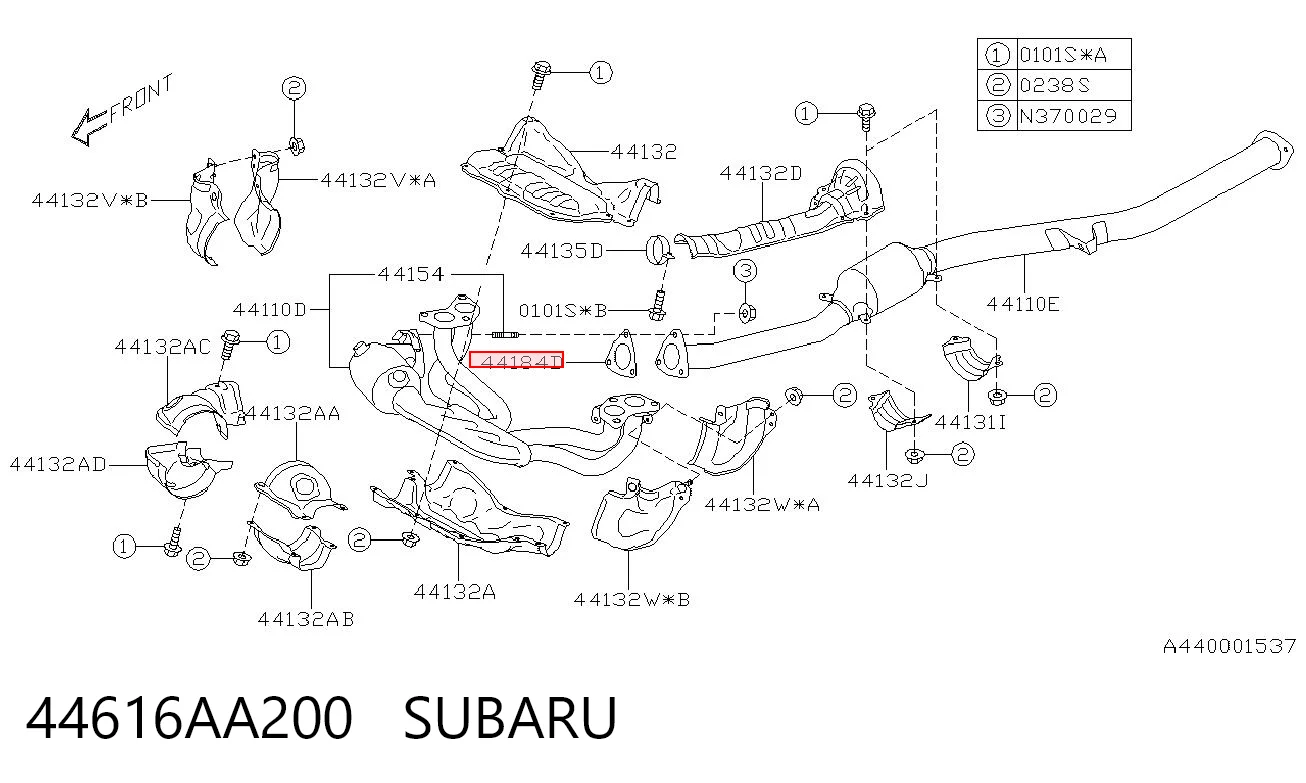 44616AA200 Subaru Прокладка штанів