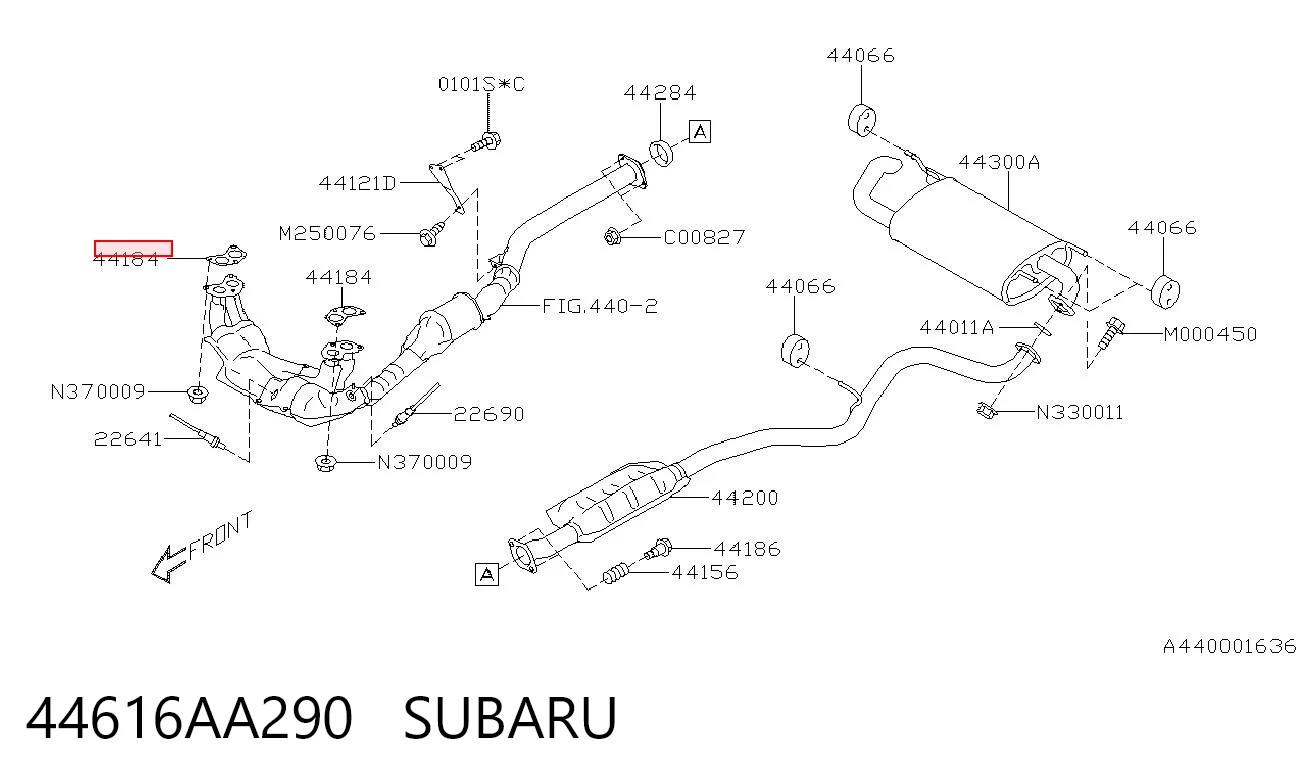 44616AA290 Subaru Прокладка випускного колектора