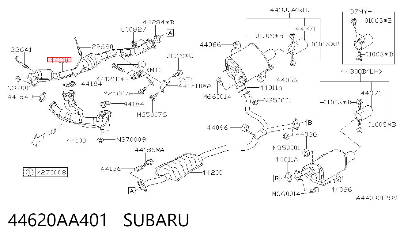 Каталітичний нейтралізатор відпрацьованих газів на Subaru Outback III B13, BP