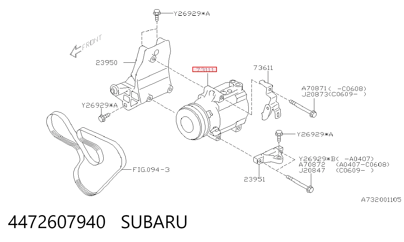 4472607940 Subaru Компресор холодоагенту