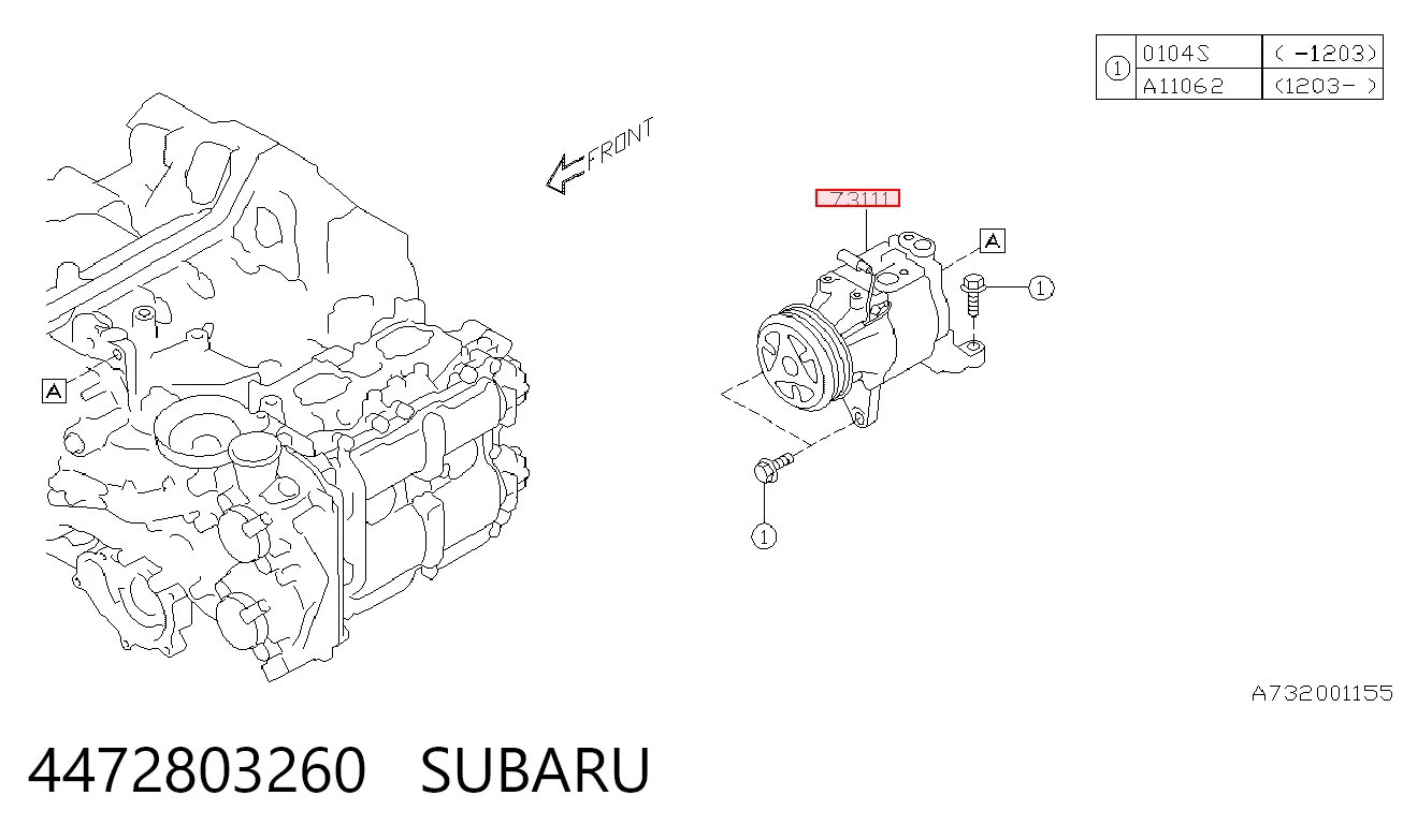 4472803260 Subaru Компресор холодоагенту