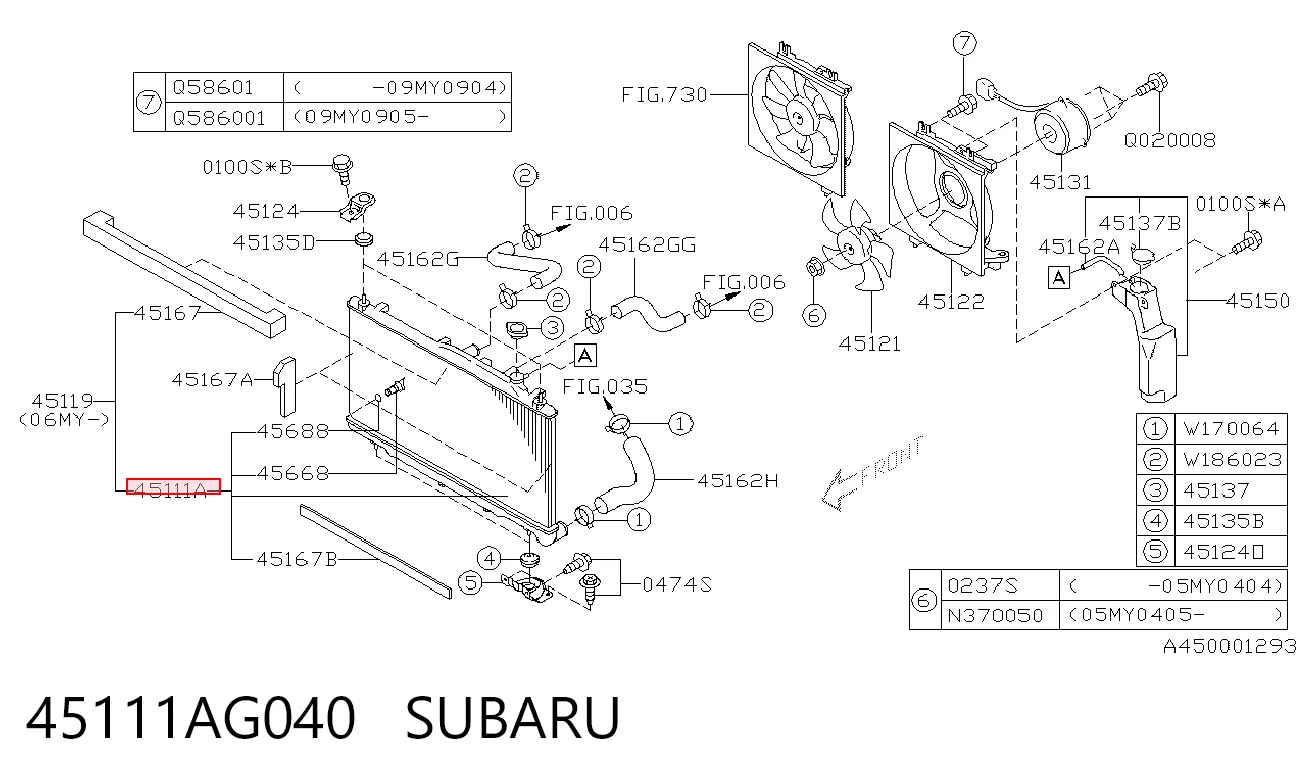 45111AG040 Subaru Радіатор охолодження двигуна