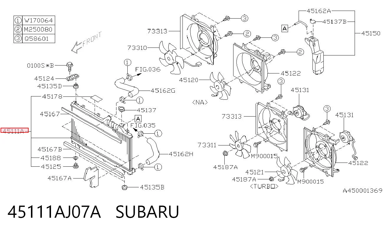 45111AJ07A Subaru Радіатор охолодження двигуна