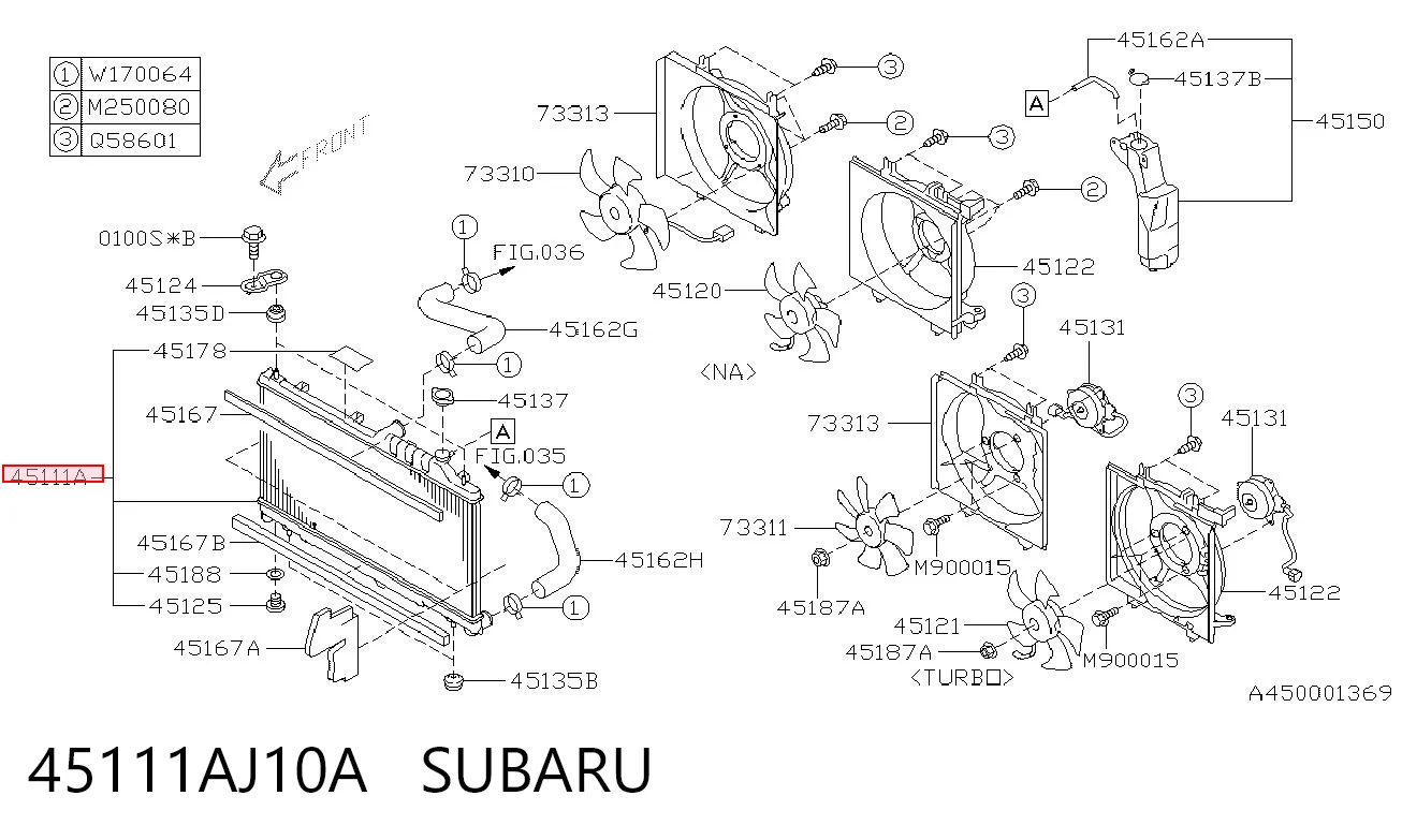 45111AJ10A Subaru Радіатор охолодження двигуна