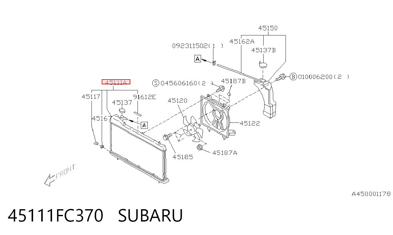 45111FC370 Subaru Радіатор охолодження двигуна