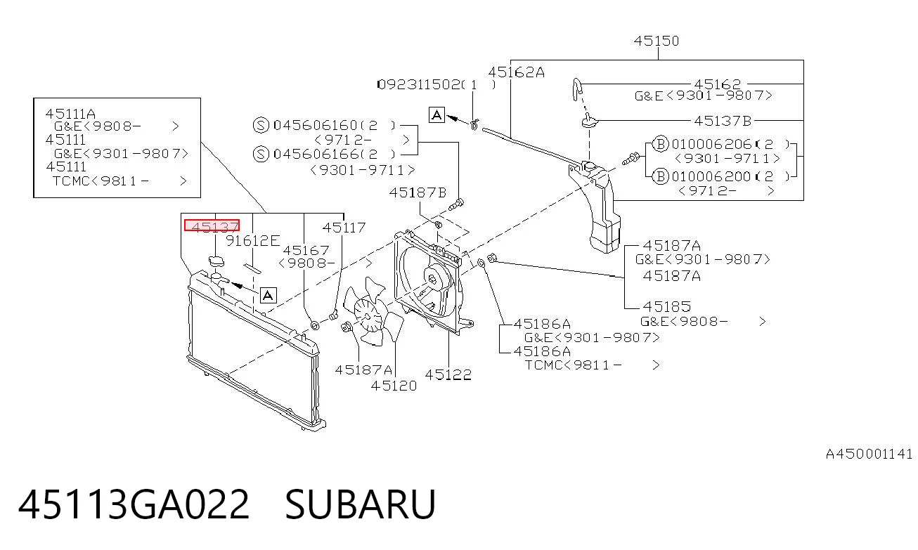 45113GA022 Subaru Кришка / пробка радіатора