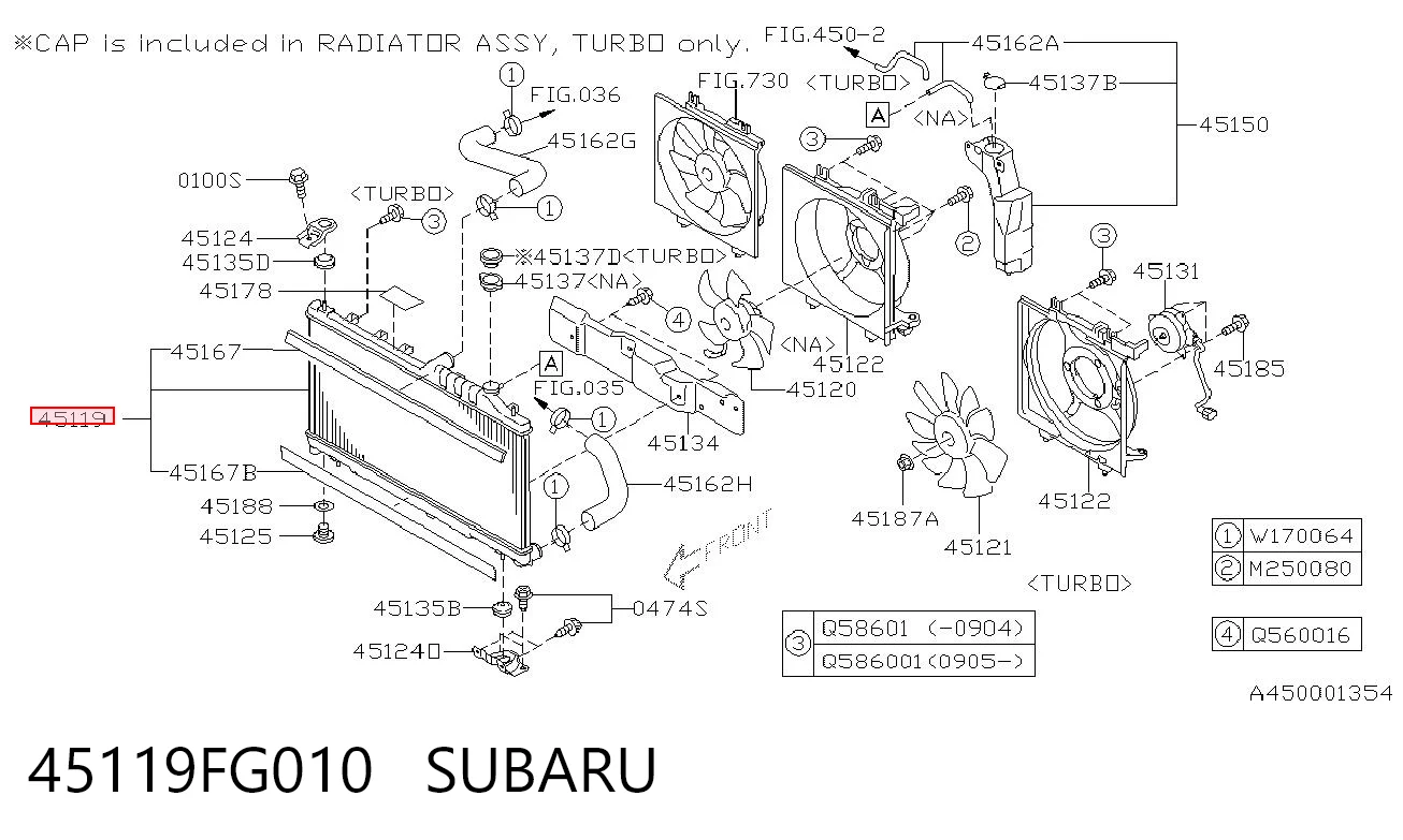45119FG010 Subaru Радіатор охолодження двигуна